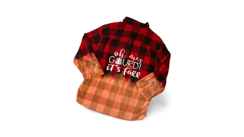 Vintage distressed flannel shirt handmade in Minnesota