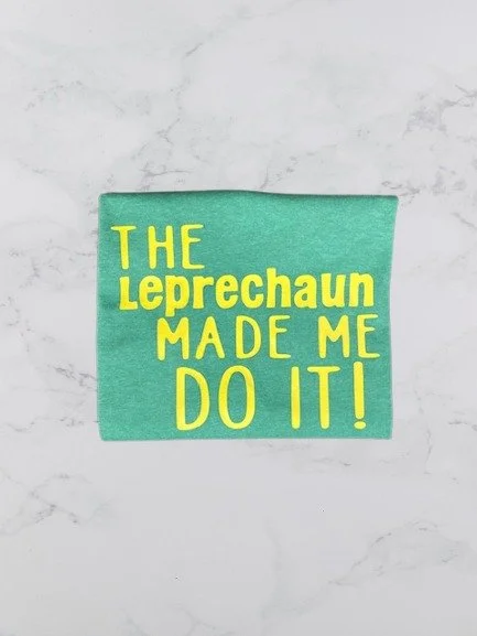 Youth green tee with Irish humor design