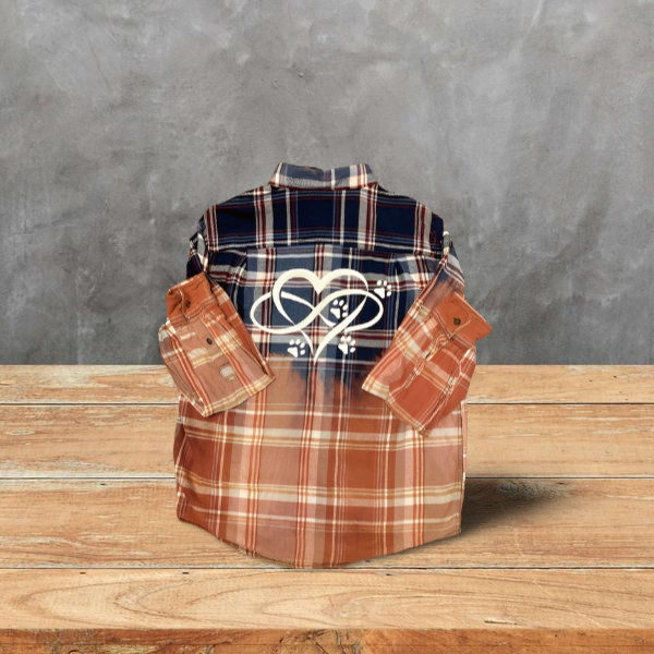 unique bleached flannel with paw prints