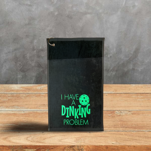 cotton terry velour pickleball towel with grommet