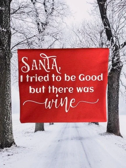 wine Christmas shirt