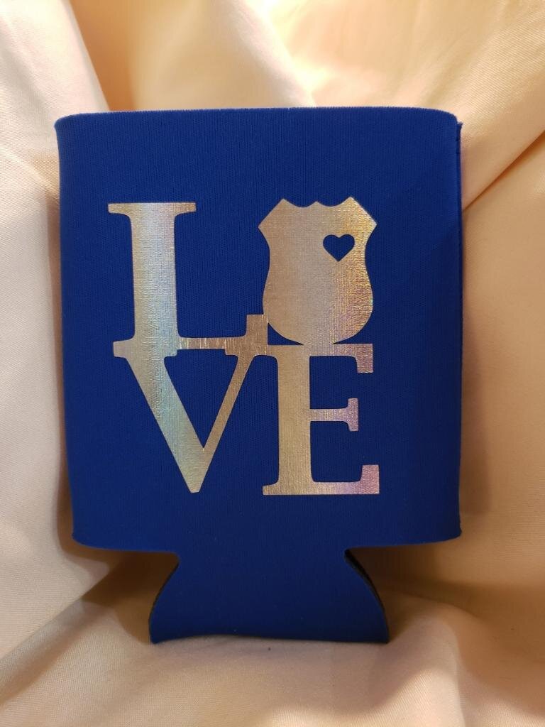 Love Police Koozie with Badge