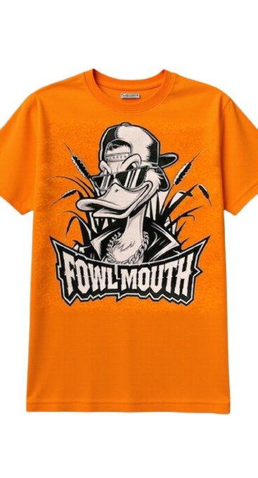 Fowl Mouth Duck Neon Orange T-Shirt | Funny Graphic Tee