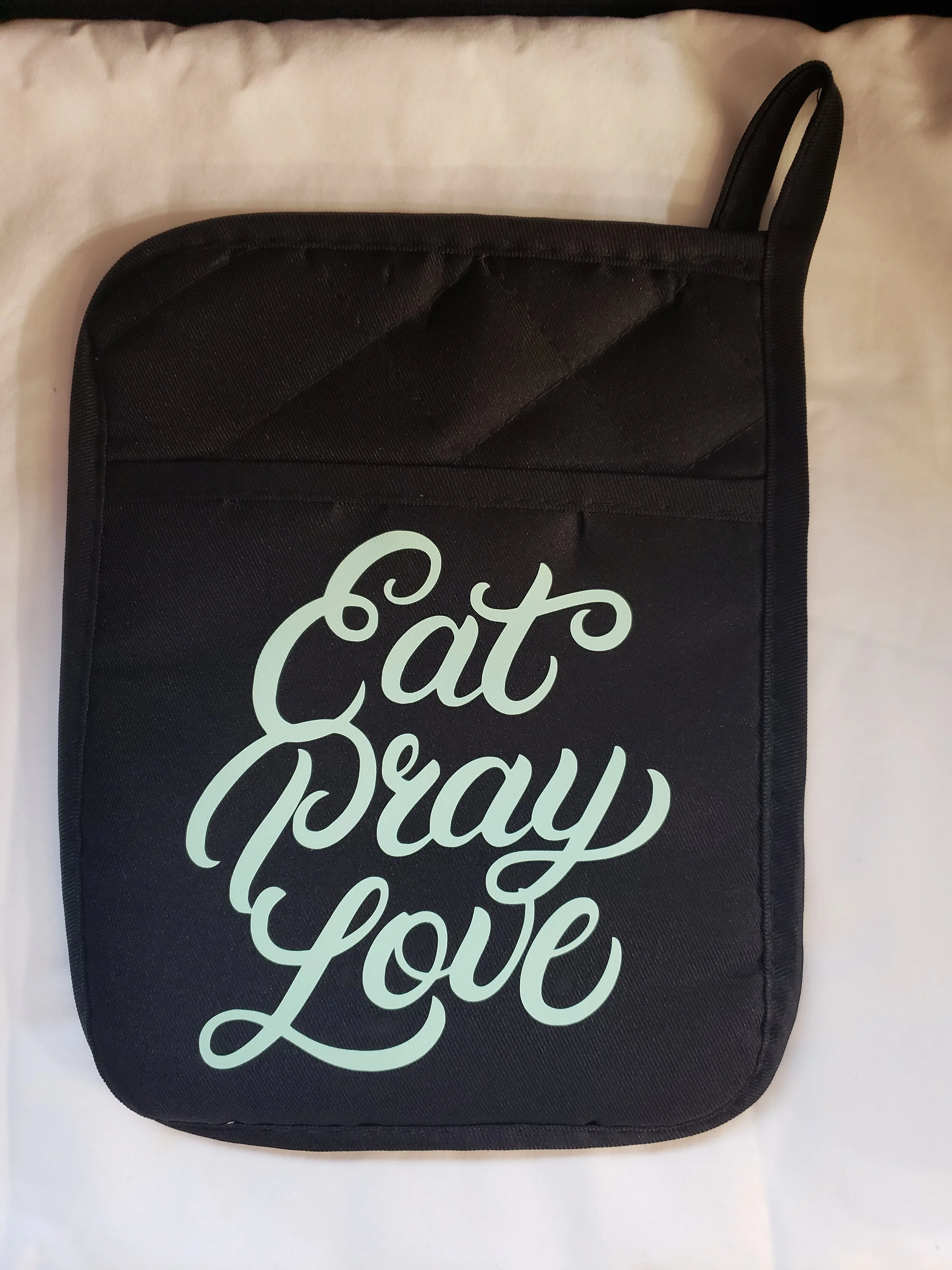 Eat Pray Love Oven Mitt / Potholder 