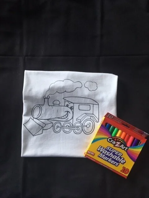 Train Color Me Youth Unisex Youth T-Shirt with washable markers
