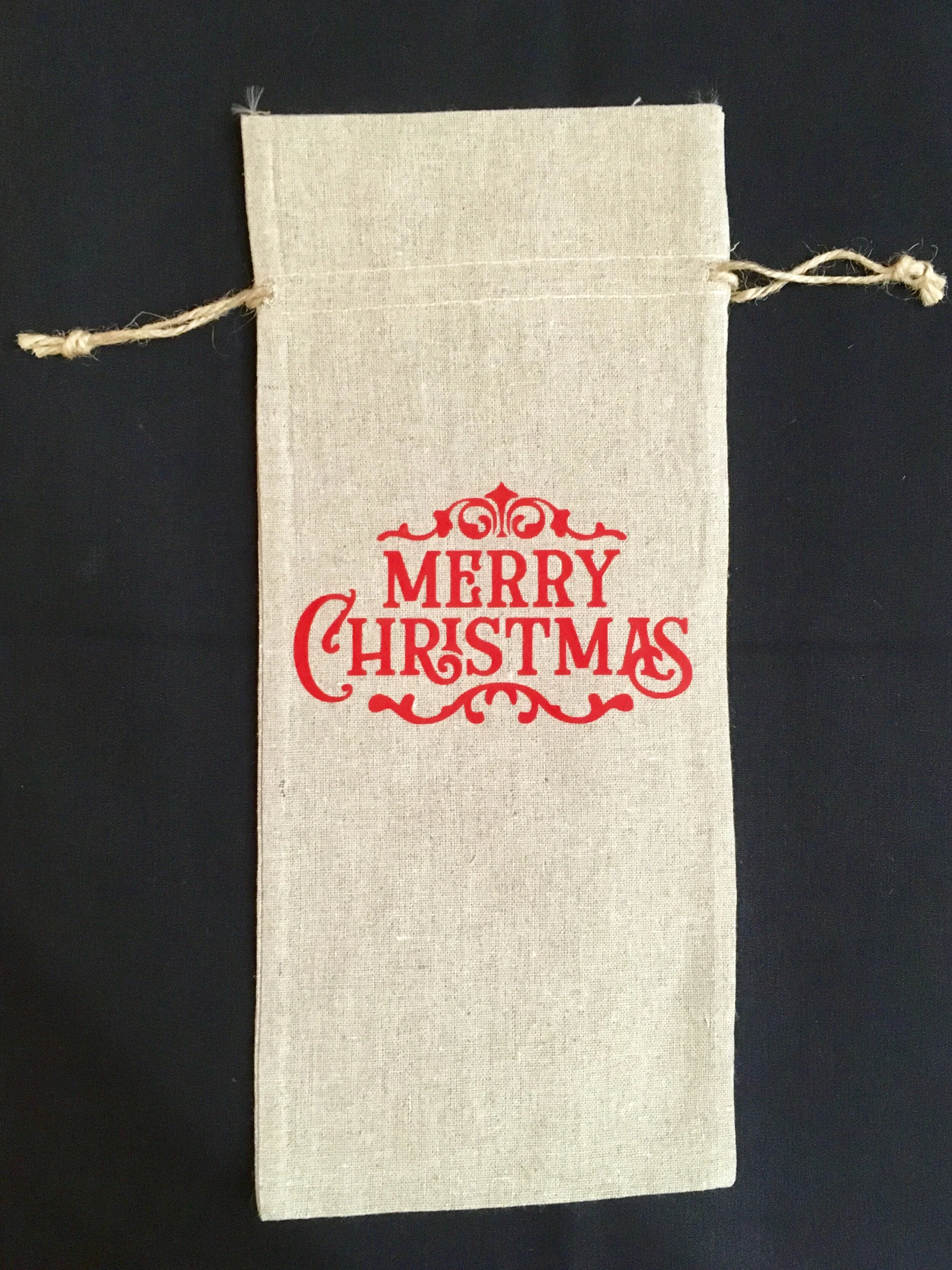 Merry Christmas Wine Bag