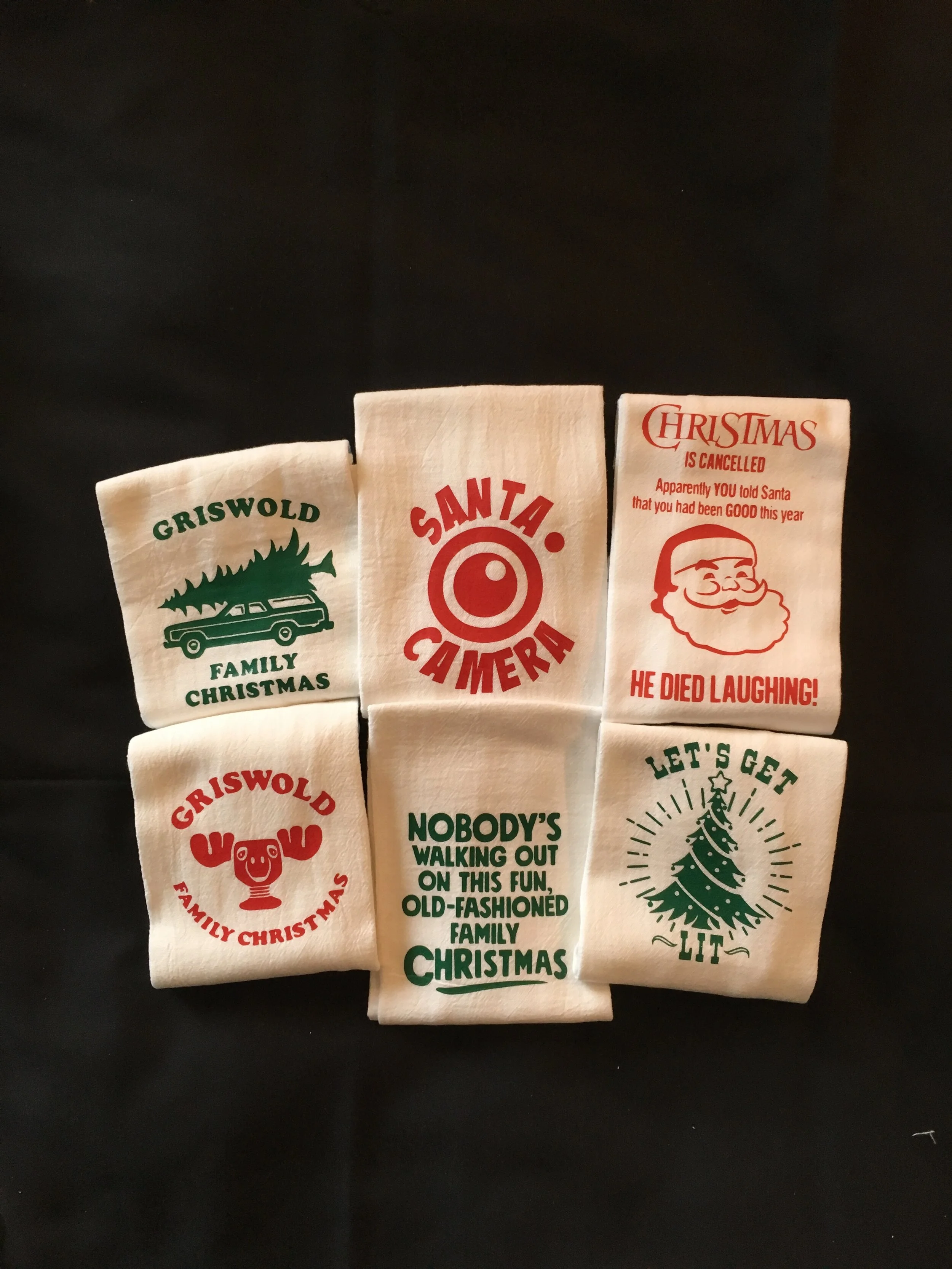 Christmas Holiday flour sack kitchen dish towel