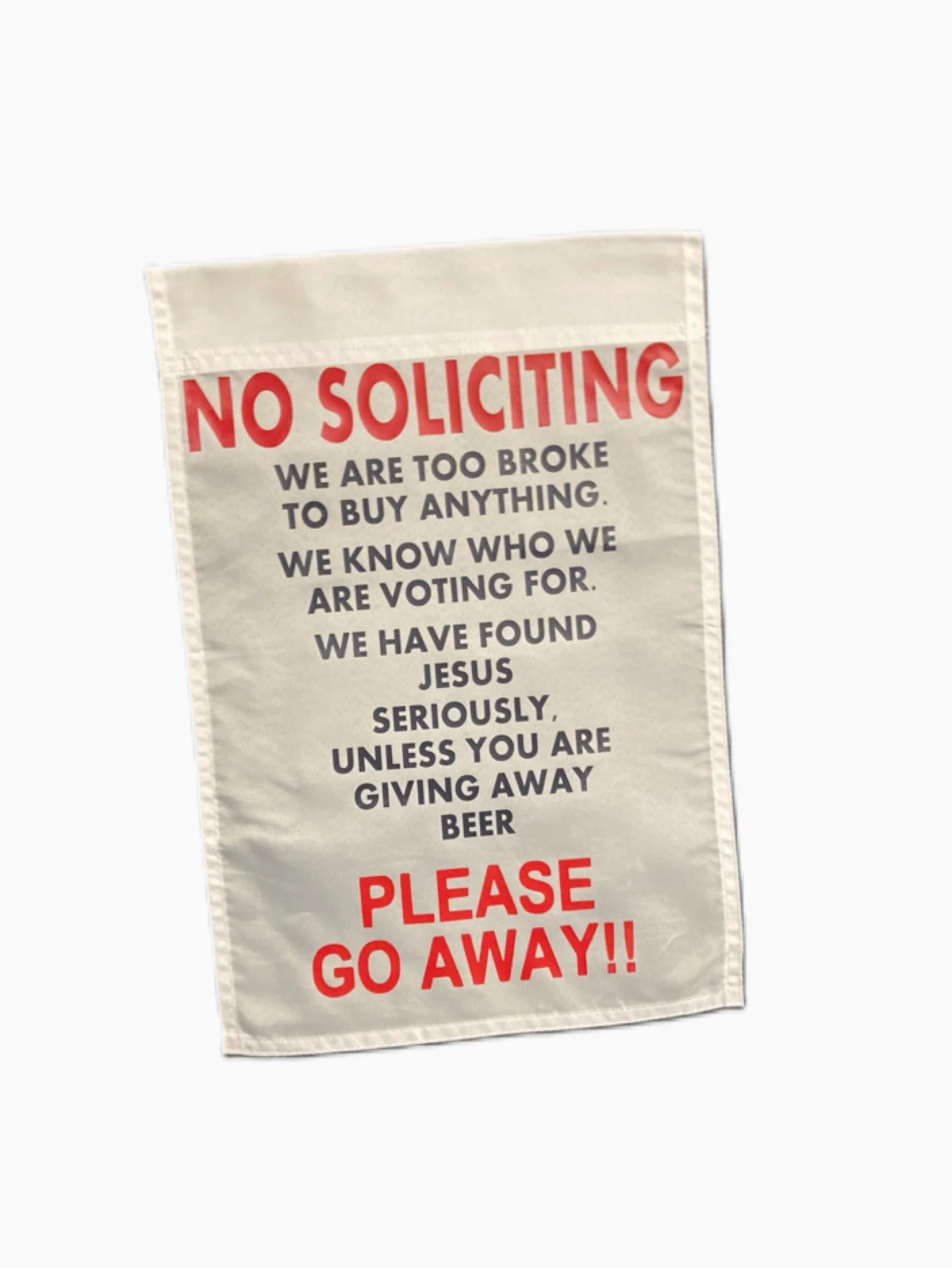 No Soliciting Garden/Yard Flag 