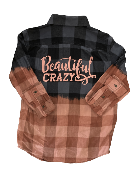 Beautiful Crazy Distressed Button Down Flannel Shirt