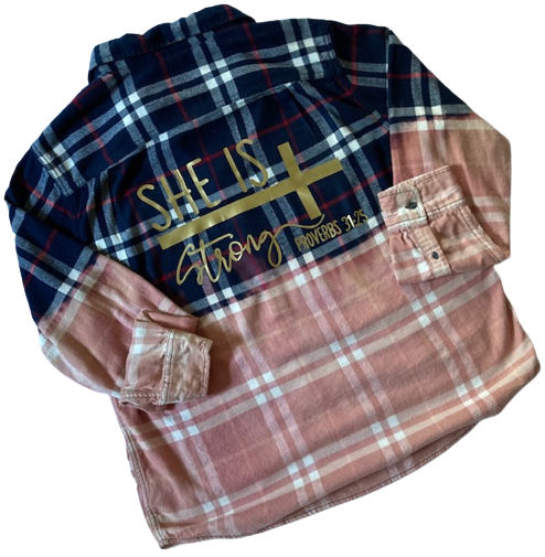 She Is Strong - Proverbs 31:25 Flannel Shirt