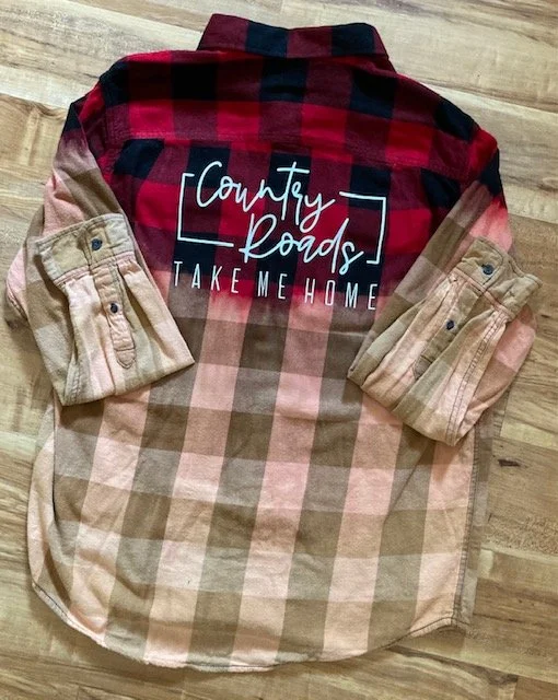 Country Roads Distressed Flannel