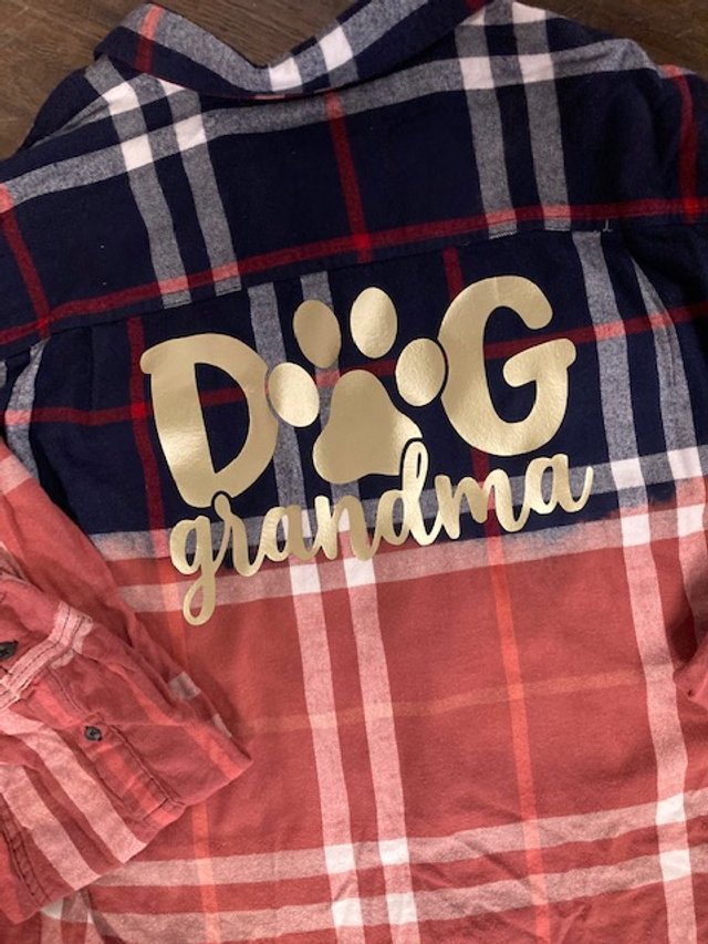 Dog Grandma Distressed Flannel Shirt