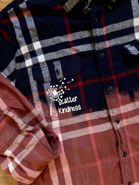 Spread Kindness Distressed Flannel Shirt