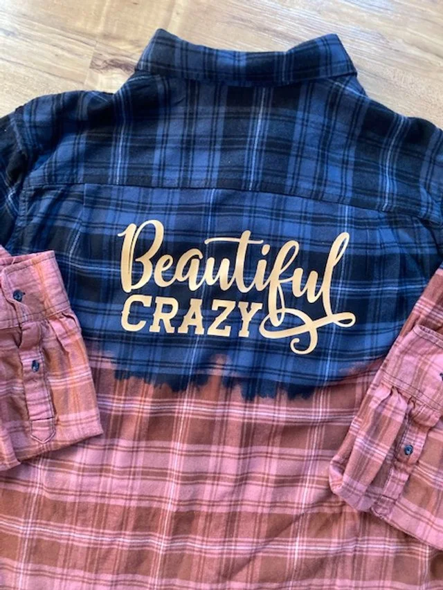 Shop bleached distressed Beautiful Crazy oversized flannel shirt