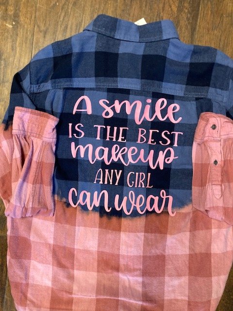A Smile Is The Best Makeup Any Girl Can Wear Distressed Vintage Flannel Shirt