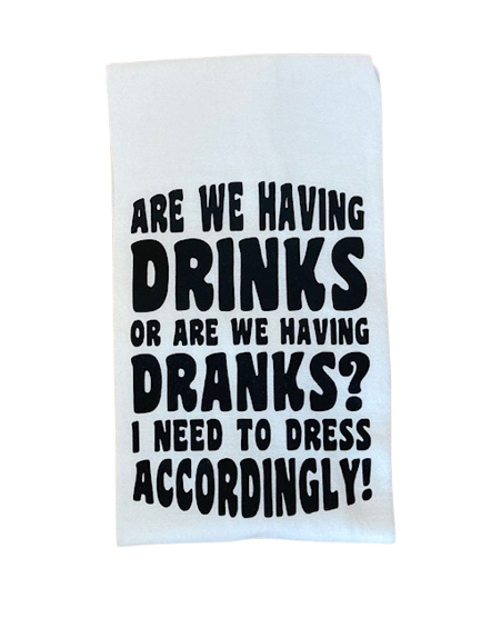 Flour Sack design white kitchen towel