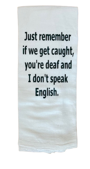 Laughter and Friendship Quote Tea Towel for Home Décor