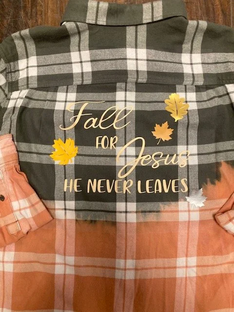 Fall for Jesus green distressed flannel 3.jpg