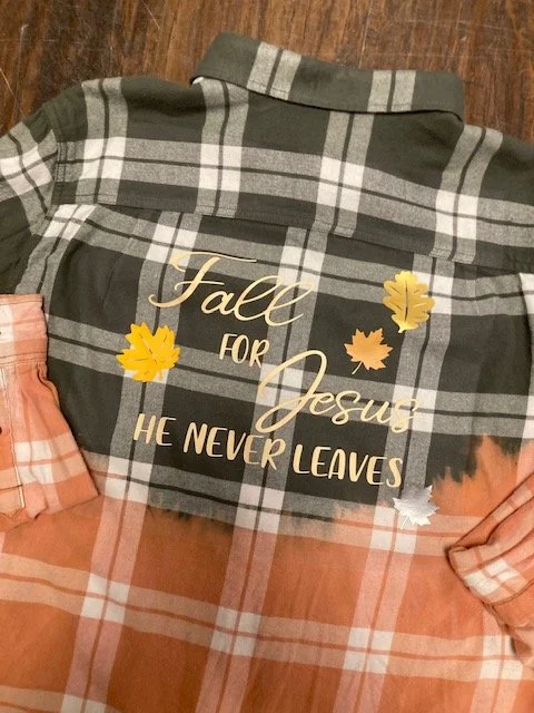 Fall for Jesus green distressed flannel 1.jpg