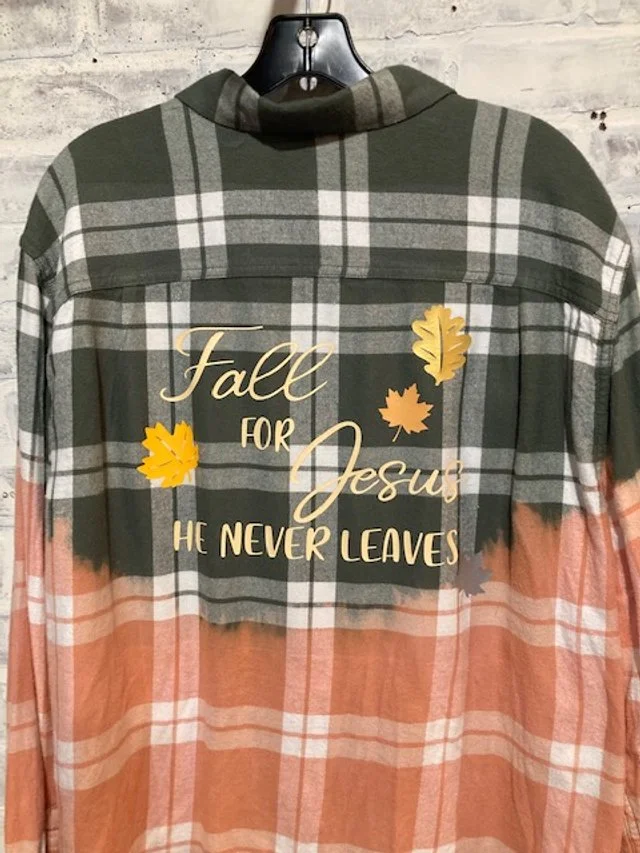Fall for Jesus green distressed flannel 4.jpg