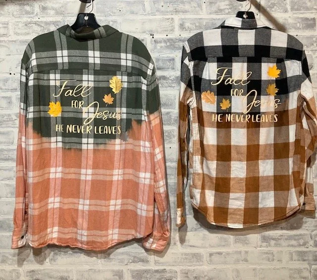 Fall for Jesus green and black distressed flannel 2.jpg