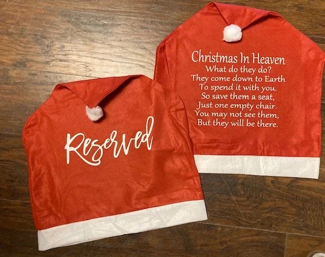 Memorial Santa Hat Chair Cover