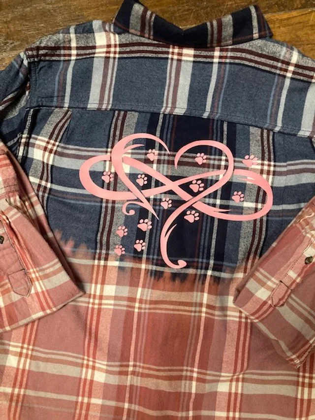 infinity heart paw print distressed shirt