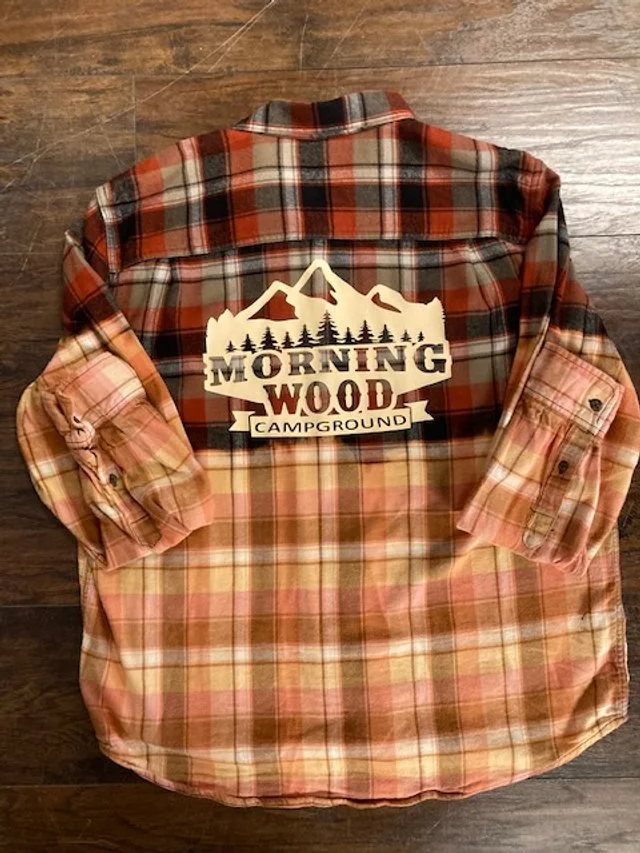 Bleached flannel shirts for men