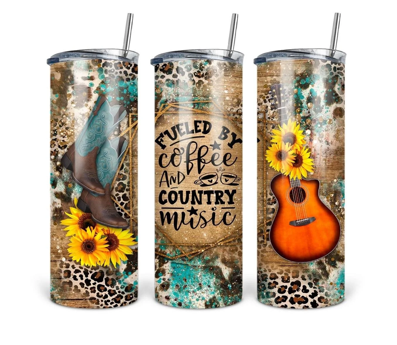 Sip, sing, and carry on with our Fueled by Coffee and Country Music tumbler.