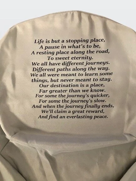 Life is a stopping place - white chair covering 4.jpg