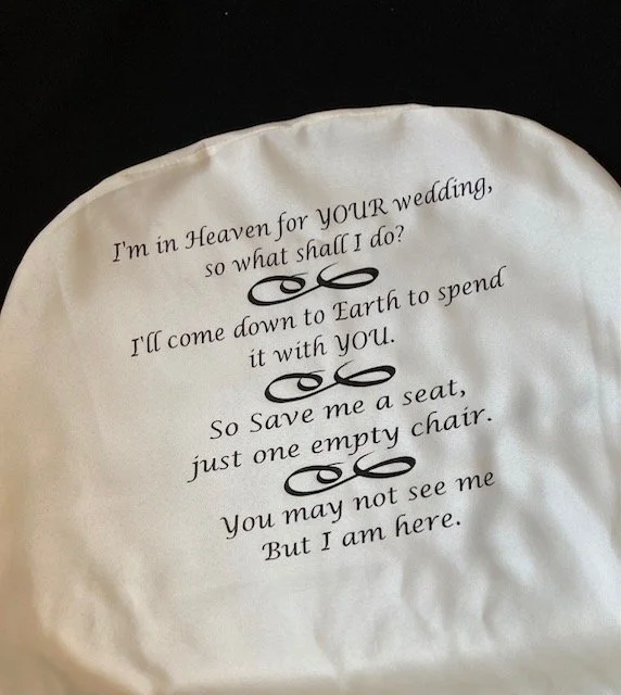 Wedding Chair Sign for Deceased