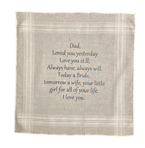 Father of the Bride Keepsake Wedding Day Handkerchief