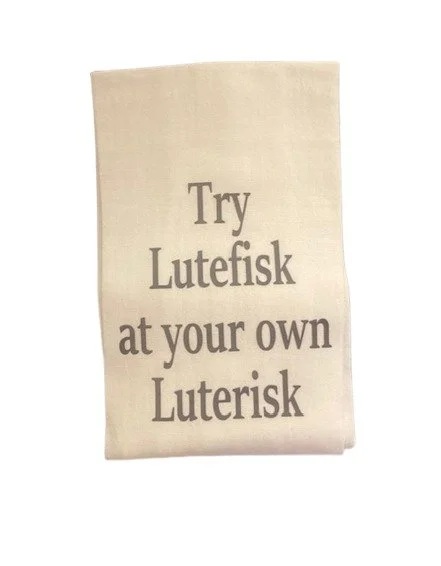 Lutefisk-themed kitchen decor