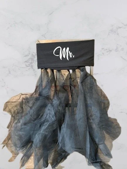 Mr. Black Spandex Chair Tutu Cover Skirt - Elegant Event Decor