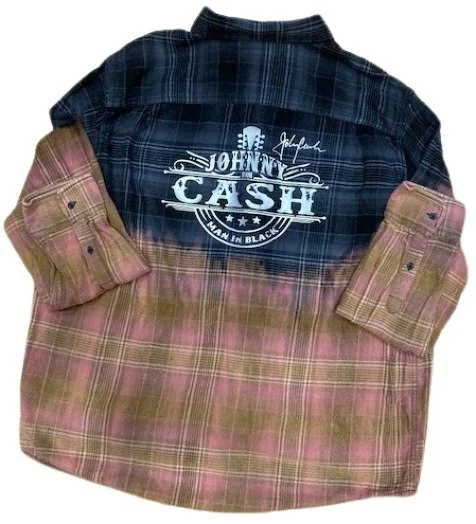 Country Western Music distressed flannel shirt