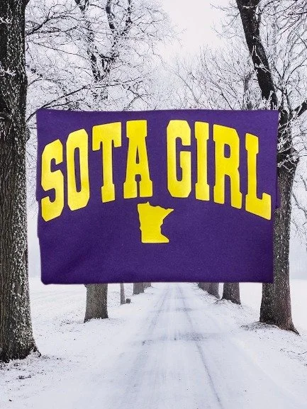 Sota Girl T-Shirt, Minnesota Pride Apparel, Custom Graphic T-Shirt, Minnesota Women’s Clothing, Trendy Minnesota Shirt, North Star State Tee, Unique Women’s Graphic Tee, Sota Girl Design Online