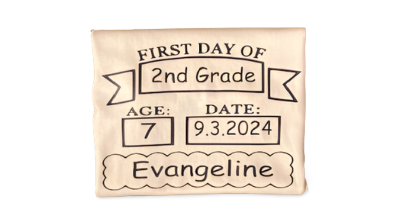 Custom t-shirt for kids’ first day photos
