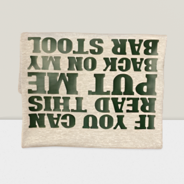 Novelty bar shirt with hilarious upside-down saying – perfect gag gift