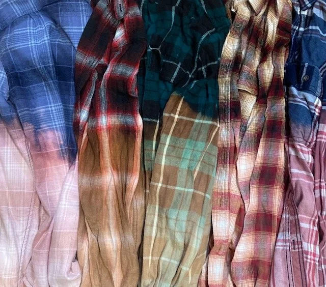 Distressed flannel shirts