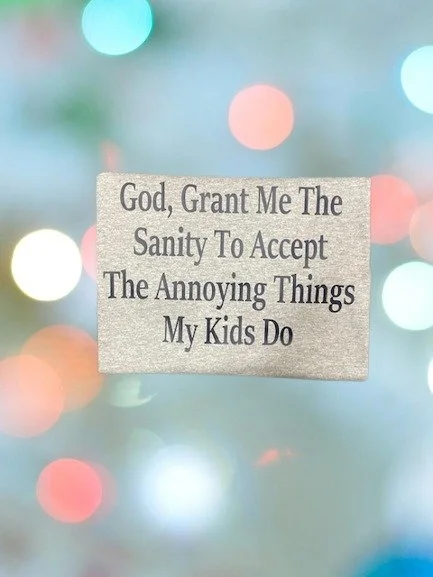 Discover our 'God, Grant Me The Sanity' t-shirt – a humorous and faith-inspired design perfect for parents! Great gift idea for moms and dads.
