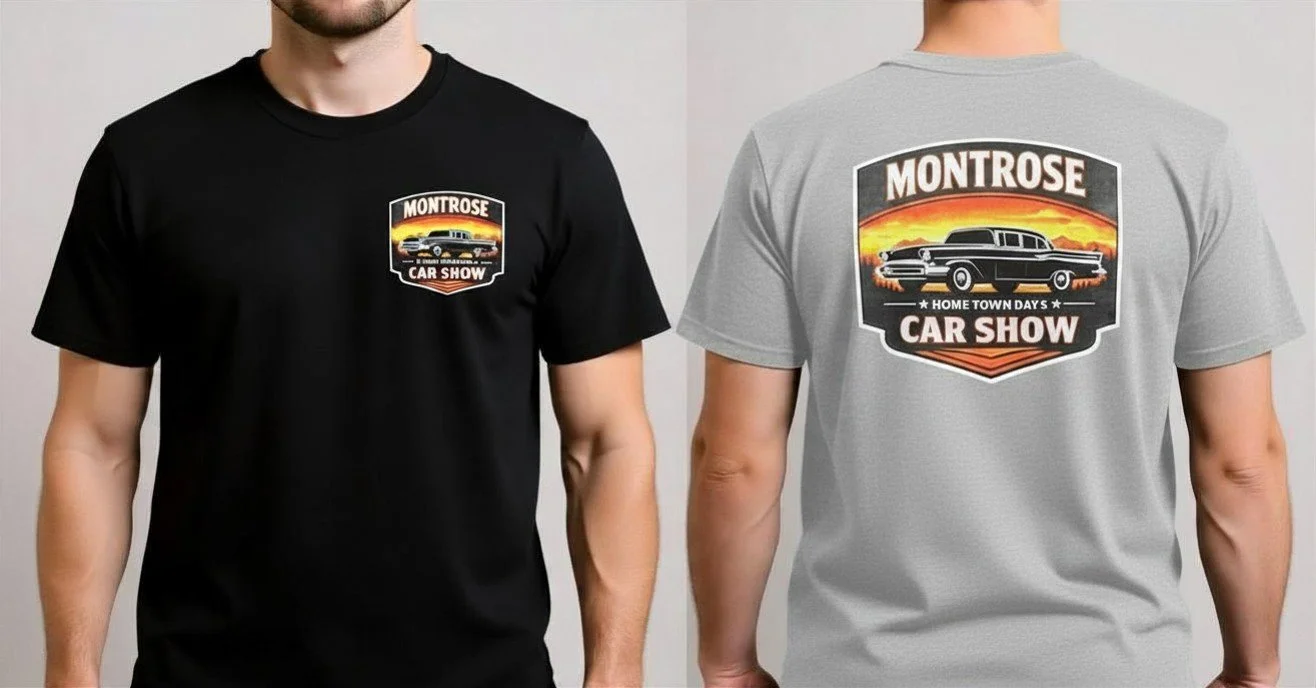 Montrose Car Show T-Shirt | Car Lover Graphic Tee | Sports Gray or Black