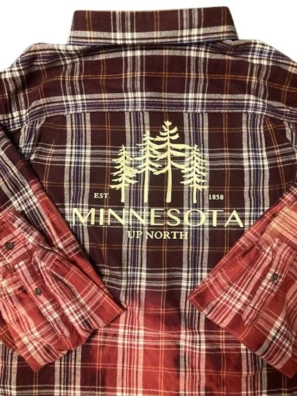 Distressed flannel shirts