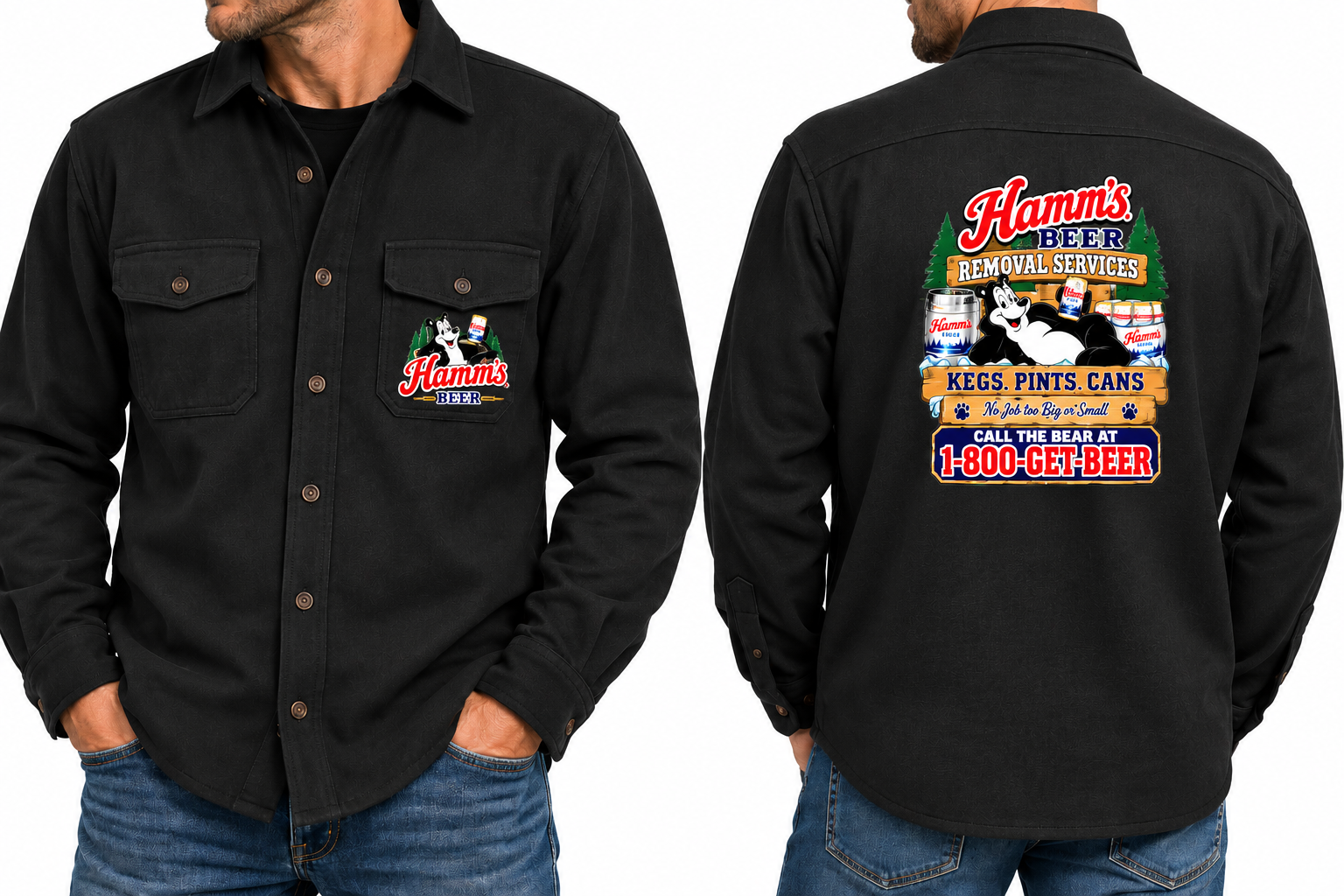 Hamm’s Bear Flannel Apparel Mockup on Sam's Flannel .png