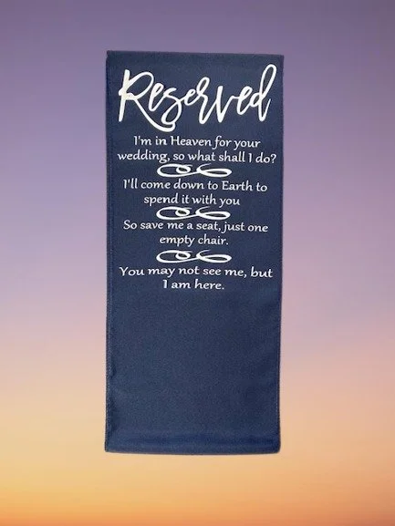 Honor loved ones at your wedding with a memorial chair banner
