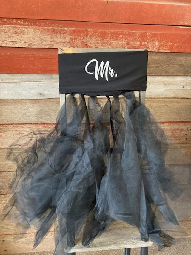 Mr. Black Spandex Chair Tutu Cover Skirt - Stylish Event Decor