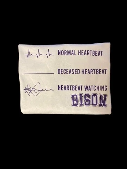 heartbeat bison design, MN school t-shirts
