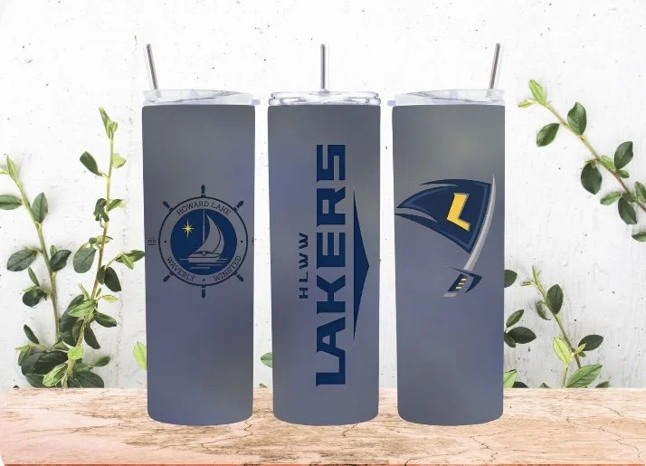 Howard Lake Lakers 20oz Stainless Steel School Tumbler – Insulated Travel Coffee Mug with Straw | Lakers School Spirit Cup