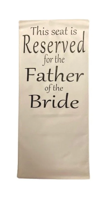 Elegant Chair Banner for Father of the Bride/Groom or Mother of the Bride/Groom
