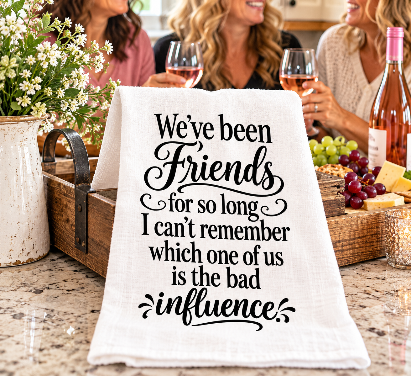 funny friendship kitchen towel