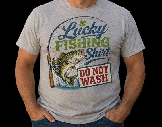 Lucky fishing t-shirt do not wash -black .jpg